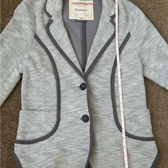 Cartonnier Jacket Beckett Piped Button Front Gray Jacket Size Small - Picture 9 of 10